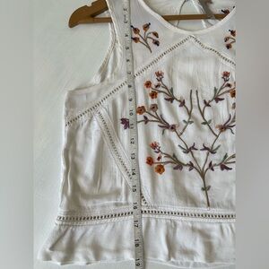 Embroidered Floral White Top
